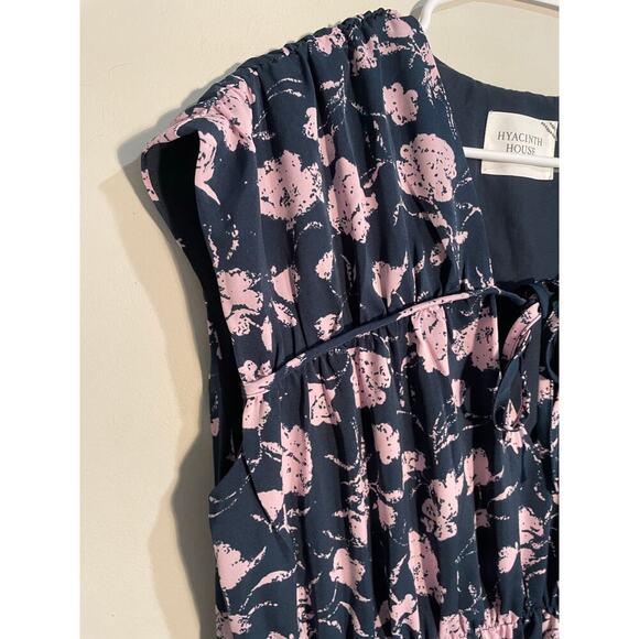 NWT Tuckernuck Hyacinth House Navy & Blush Abstract Floral Amanda Midi Dress XL‎ - Picture 5 of 14
